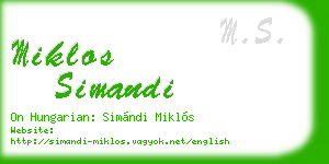 miklos simandi business card