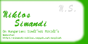 miklos simandi business card